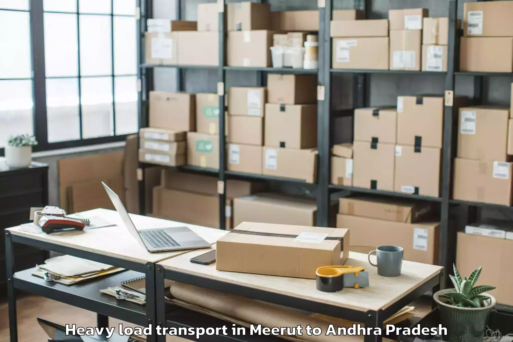 Top Meerut to Amalapuram Heavy Load Transport Available